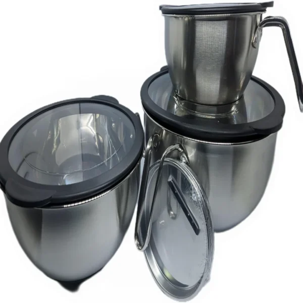 اوعية خلط من الستانلس ستيل مع 3 مبشرة وشفرات تقطيع