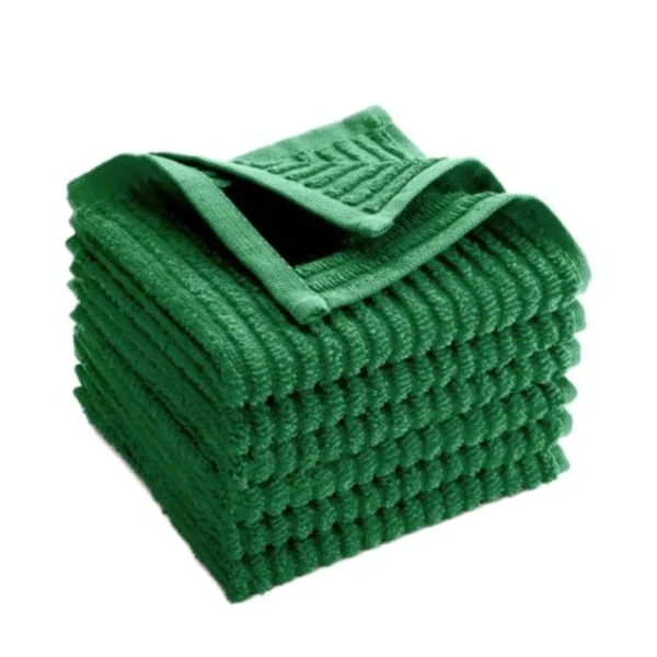 Signoola مـجـمـوعـة من 4 فـوط مـطـبـخ باللون الاخضر متعدد الأستخدام , 100% قـطـن