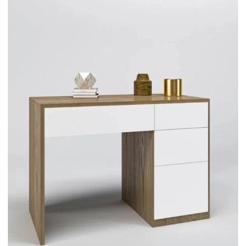 mag FURNITURE مكتب وايت روك المتين - من ماج فورنتشير - مزود بعدة ادارج وضلف اوبن تاتش لون خشابي فاتح وابيض