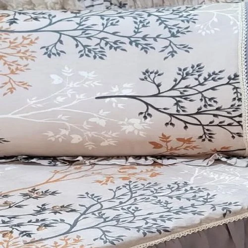 طقم ملاءات سرير مسطحة مكون من 4 قطع من قماش القطن أمريّة حجم كبير 240* 260منقوش