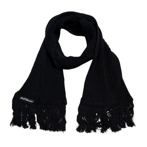 Scarf Collections وشاح/سكارف/شال/غطاء/كوفية/بطانية شتوي تريكو سادة للرجال والنساء - حجم واحد 160x20سم - أسود